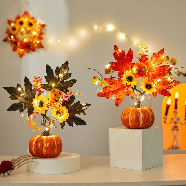 HerbstGlanz™ – Deko-Set mit Kürbis, Ahornblättern & Lichterkette
