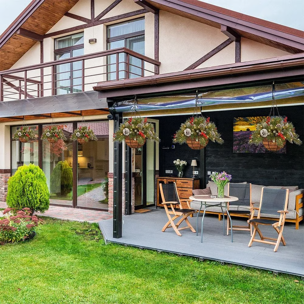 LichtKorb™ Weihnachts-Blumenampelkorb mit LED-Beleuchtung