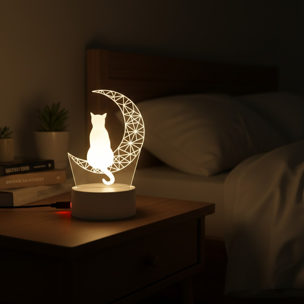 LunaCat™ 3D-Nachtlampe – Magie & Atmosphäre