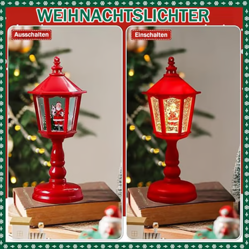 MelodyGlow™ Musikalische Weihnachts-Tischlampe mit Schneekugel & LED-Beleuchtung