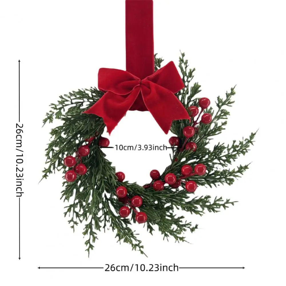 MiniWreath™ Vielseitiger Weihnachtskranz mit roten Beeren für Tür & Deko