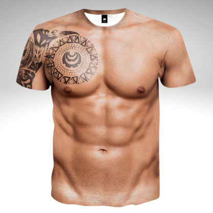 MuscleSkin™ – T-Shirt mit Muskel-Tattoo Print für Männer