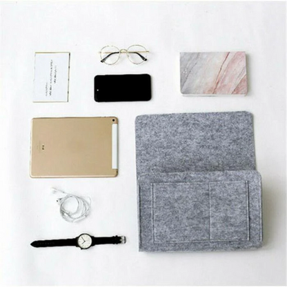 NachtNest™ – Bettablage mit Taschen für Buch, Tablet & Co