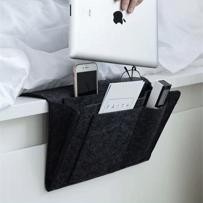 NachtNest™ – Bettablage mit Taschen für Buch, Tablet & Co