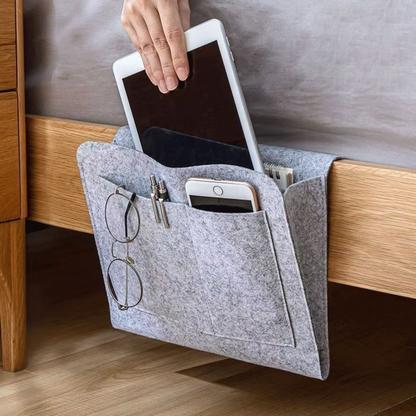 NachtNest™ – Bettablage mit Taschen für Buch, Tablet & Co