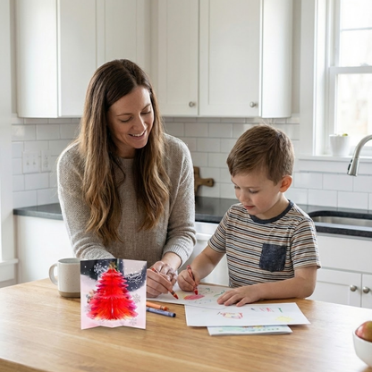 PopUpWish™ 3D-Weihnachtskarte – Handgefertigte Kunst & Magie