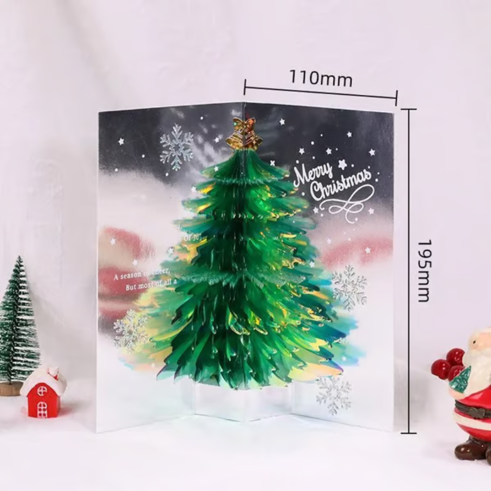 PopUpWish™ Handgefertigte 3D-Weihnachtskarte mit Santa-Motiv