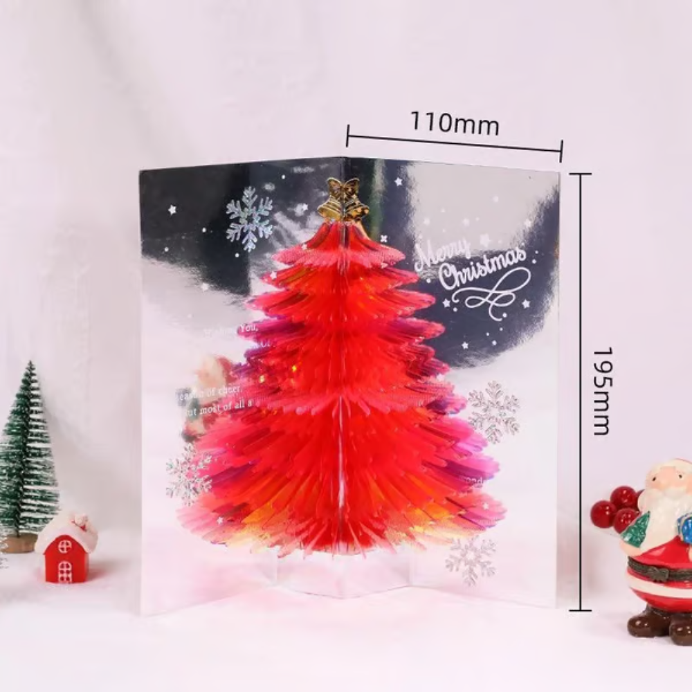 PopUpWish™ Handgefertigte 3D-Weihnachtskarte mit Santa-Motiv