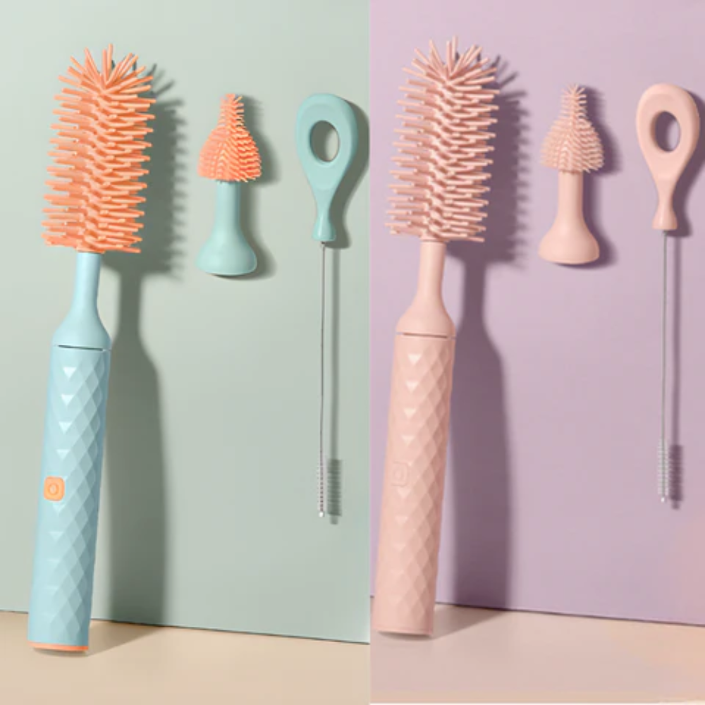 PureClean™ Elektrische 360° Silikon-Flaschenbürste mit Langstiel
