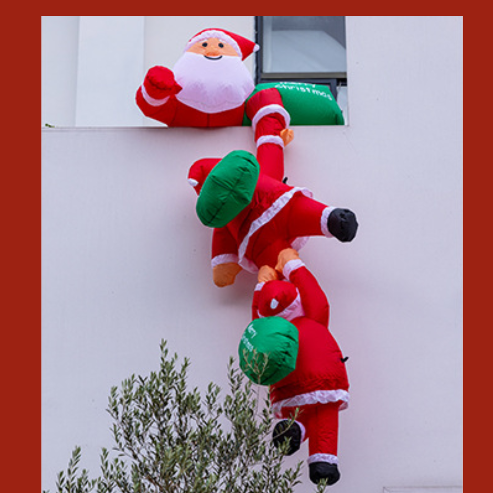 RoofSanta™ Kletternde Mega Weihnachts-Aufblasfigur für Dach & Fenster