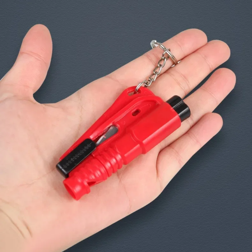 SafeKey™ – 3-in-1 Sicherheits-Schlüsselanhänger mit Fensterbrecher & Gurtschneider
