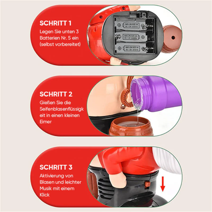 SantaBubbles™ Weihnachtsmann-Bubble-Maschine mit Musik & Licht