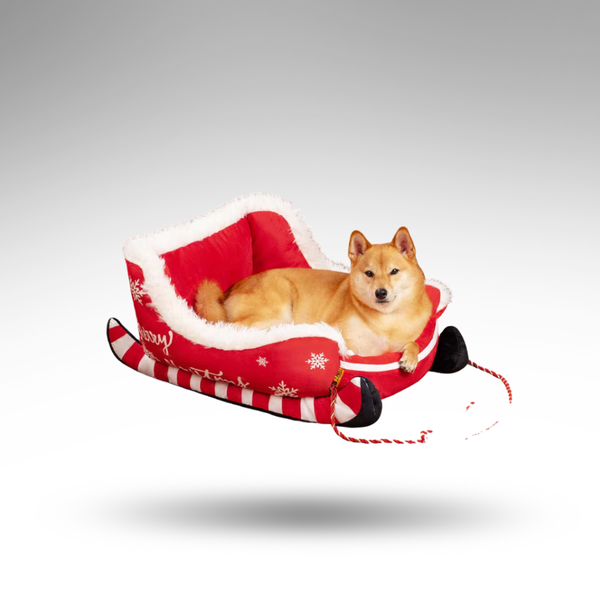 SantaPaws™ Weihnachts-Schlitten – Samt & Design