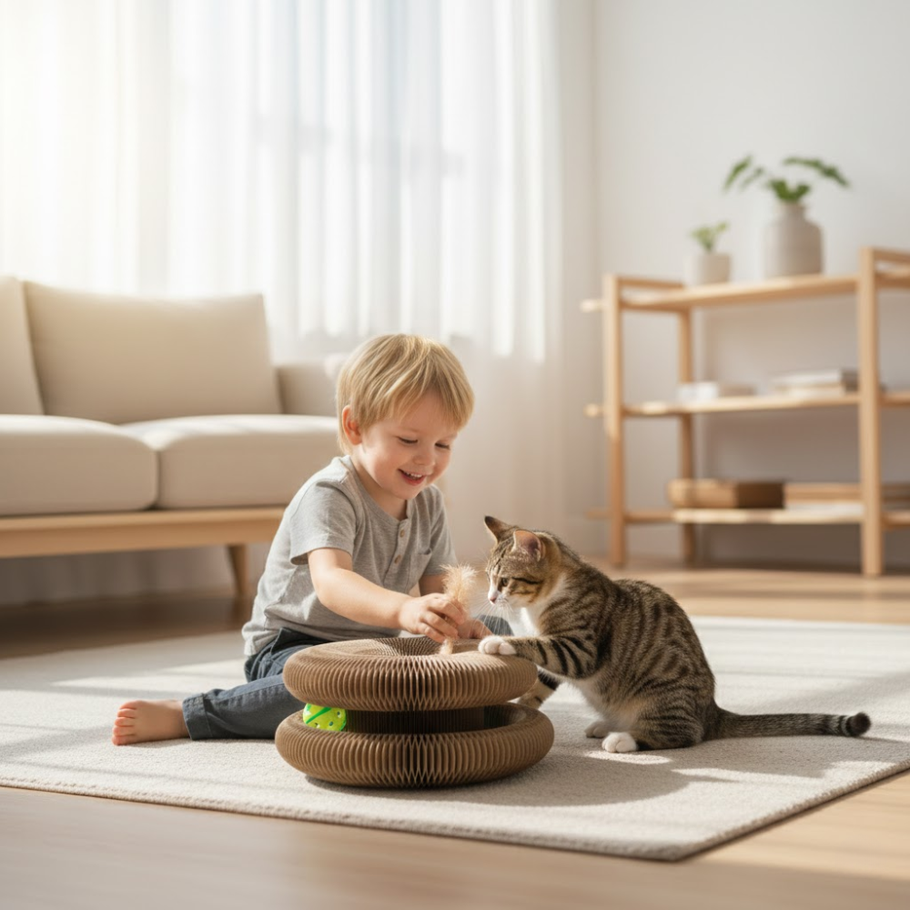 ScratchLoop™ Faltbares Kratzbrett – Spiel & Möbelschutz