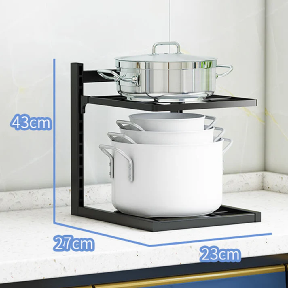 SpaceTier™ Mehrstufiges Küchen-Regal als freistehende Topf-Ablage