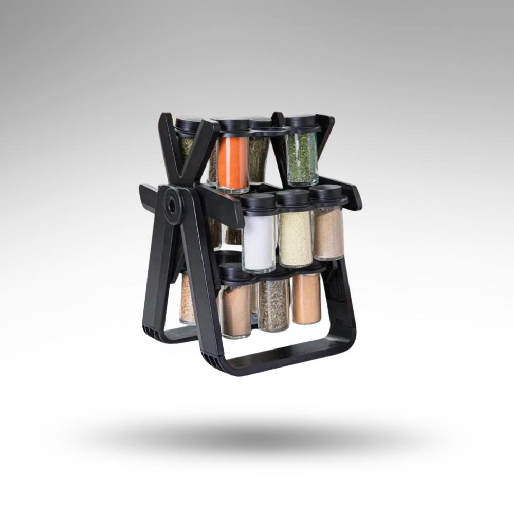 SpiceSpin™ 360° Gewürzorganiser – 18 Gläser für Profi-Ordnung