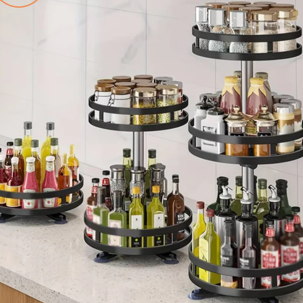 SpinStore™ – 360° Drehbares Regal mit 3 Ebenen