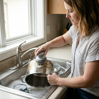 SudzBloc™ 2-in-1 Spülbürste – Dosierung & Kraft