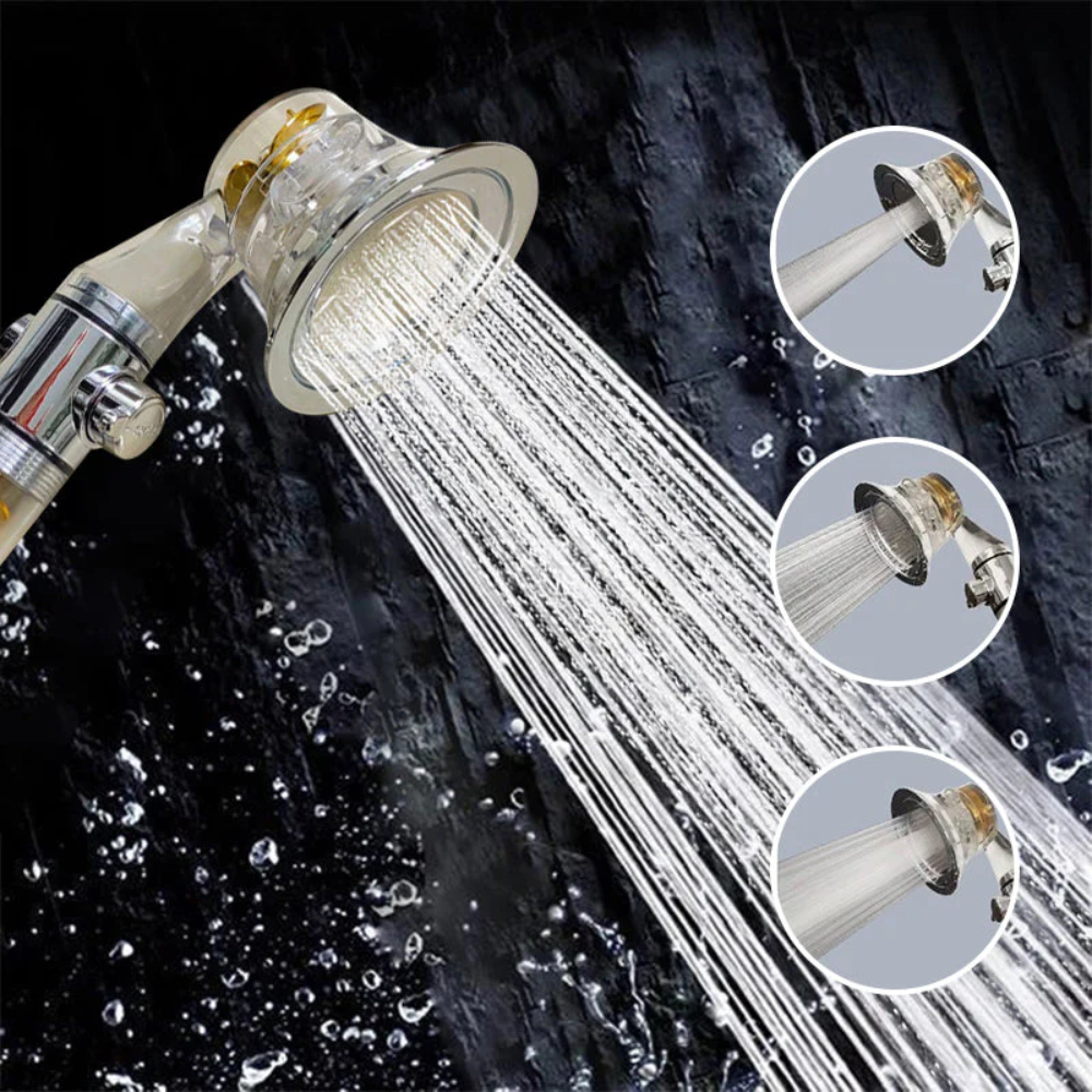 TurboShower™ – Doppelte Zyklon Duschkopf mit Hochdruck & Massage