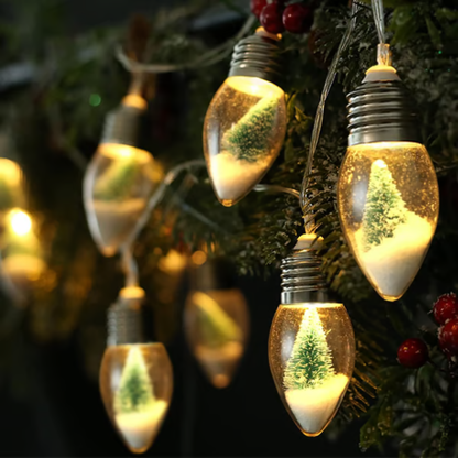 VintageGlow™ Retro LED-Lichterkette mit Weihnachtsfiguren für festliche Dekoration