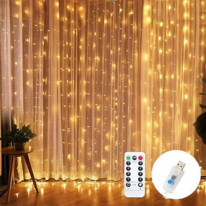 VorhangLicht™ – USB LED-Gardinenlichterkette für magische Atmosphäre