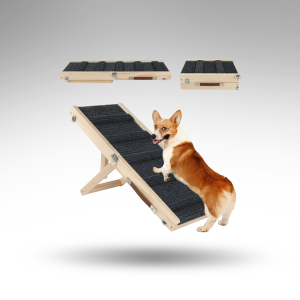 WoodPaws™ Verstellbare Hundetreppe – Holz & Halt