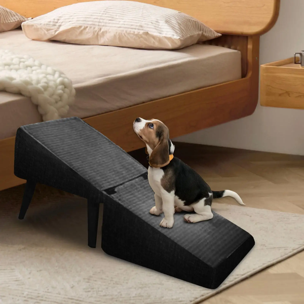 WoodyPaws™ 2-in-1 Hundetreppe auf Holz