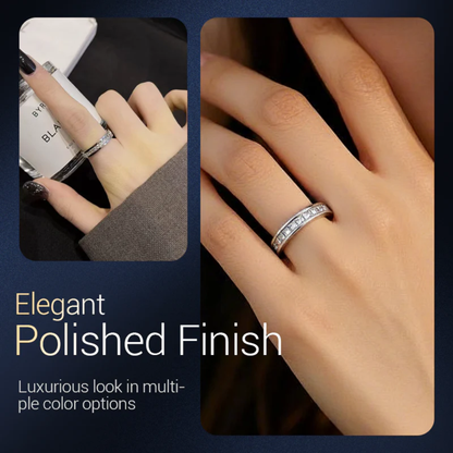 ZenVibe™  Anti-Stress Titanstahl-Ring mit Drehbarem Spinner & Zirkonia