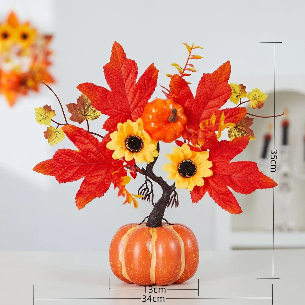 HerbstGlanz™ – Deko-Set mit Kürbis, Ahornblättern & Lichterkette