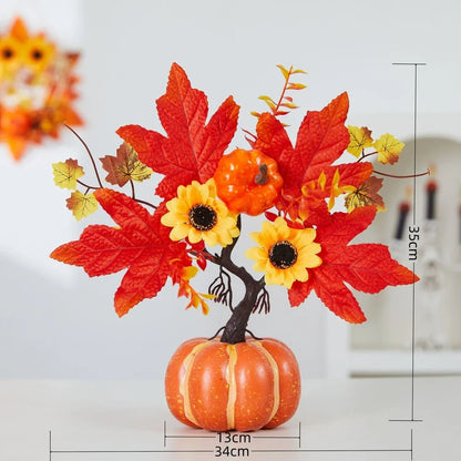 HerbstGlanz™ – Deko-Set mit Kürbis, Ahornblättern & Lichterkette