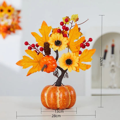 HerbstGlanz™ – Deko-Set mit Kürbis, Ahornblättern & Lichterkette