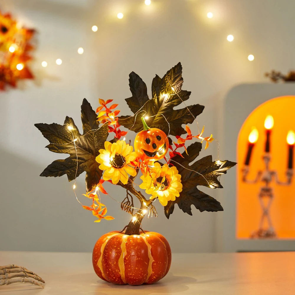 HerbstGlanz™ – Deko-Set mit Kürbis, Ahornblättern & Lichterkette