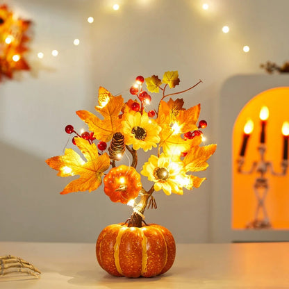 HerbstGlanz™ – Deko-Set mit Kürbis, Ahornblättern & Lichterkette