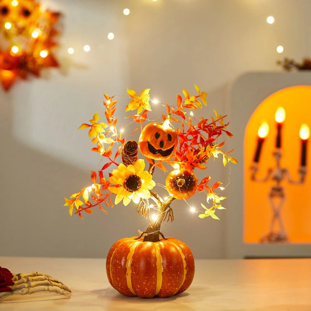 HerbstGlanz™ – Deko-Set mit Kürbis, Ahornblättern & Lichterkette