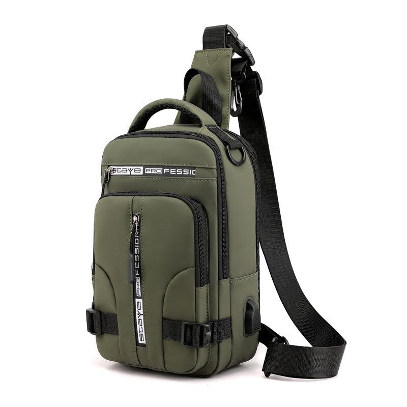 UrbanCarry™ – Herren Crossbody Schultertasche mit USB-Anschluss & Wasserabweisendem Stoff