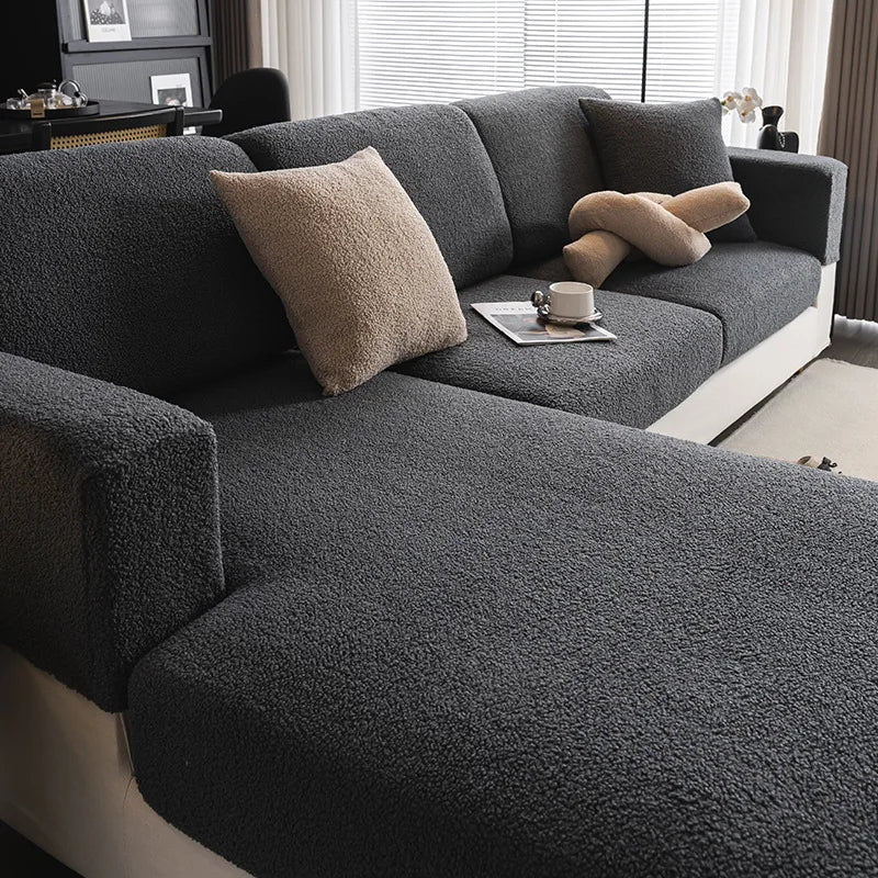 NordHaven™ – Premium Winter Sofaüberwurf aus Bouclé Teddyfleece