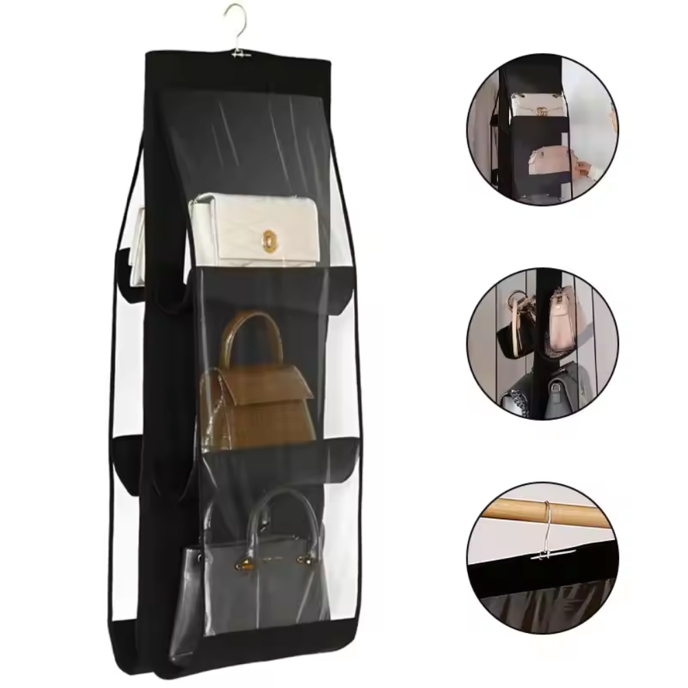 TaschenTidy™ – 6-Fach Hängeorganizer für Handtaschen & Accessoires