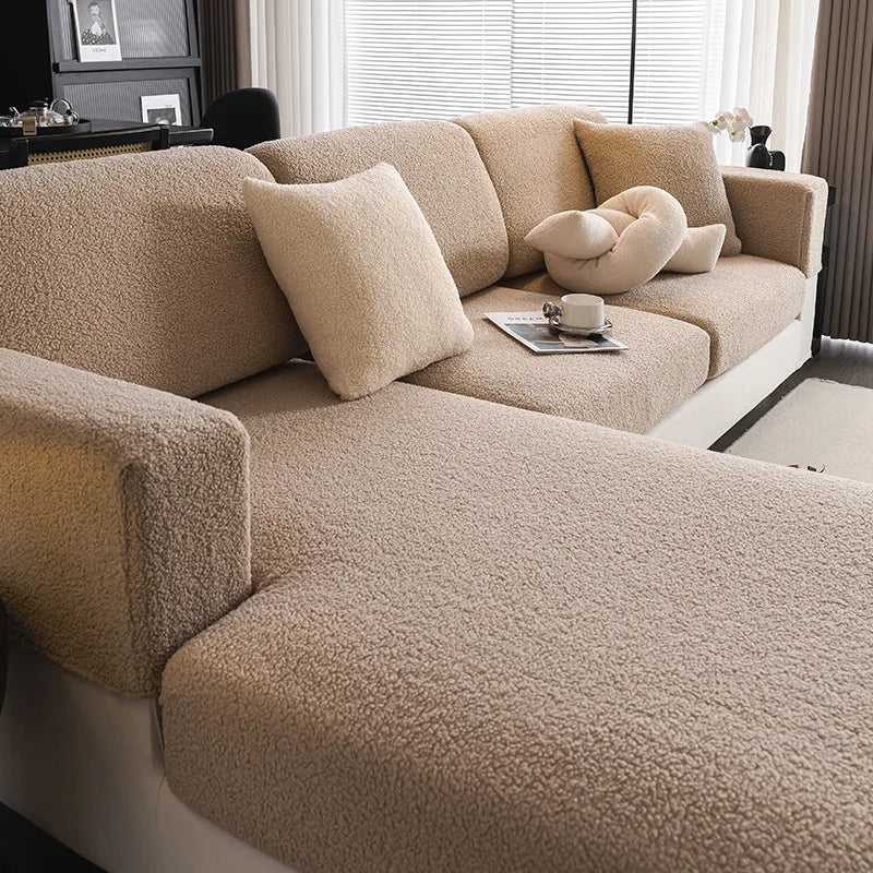 NordHaven™ – Premium Winter Sofaüberwurf aus Bouclé Teddyfleece