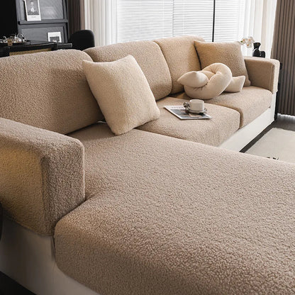 NordHaven™ – Premium Winter Sofaüberwurf aus Bouclé Teddyfleece