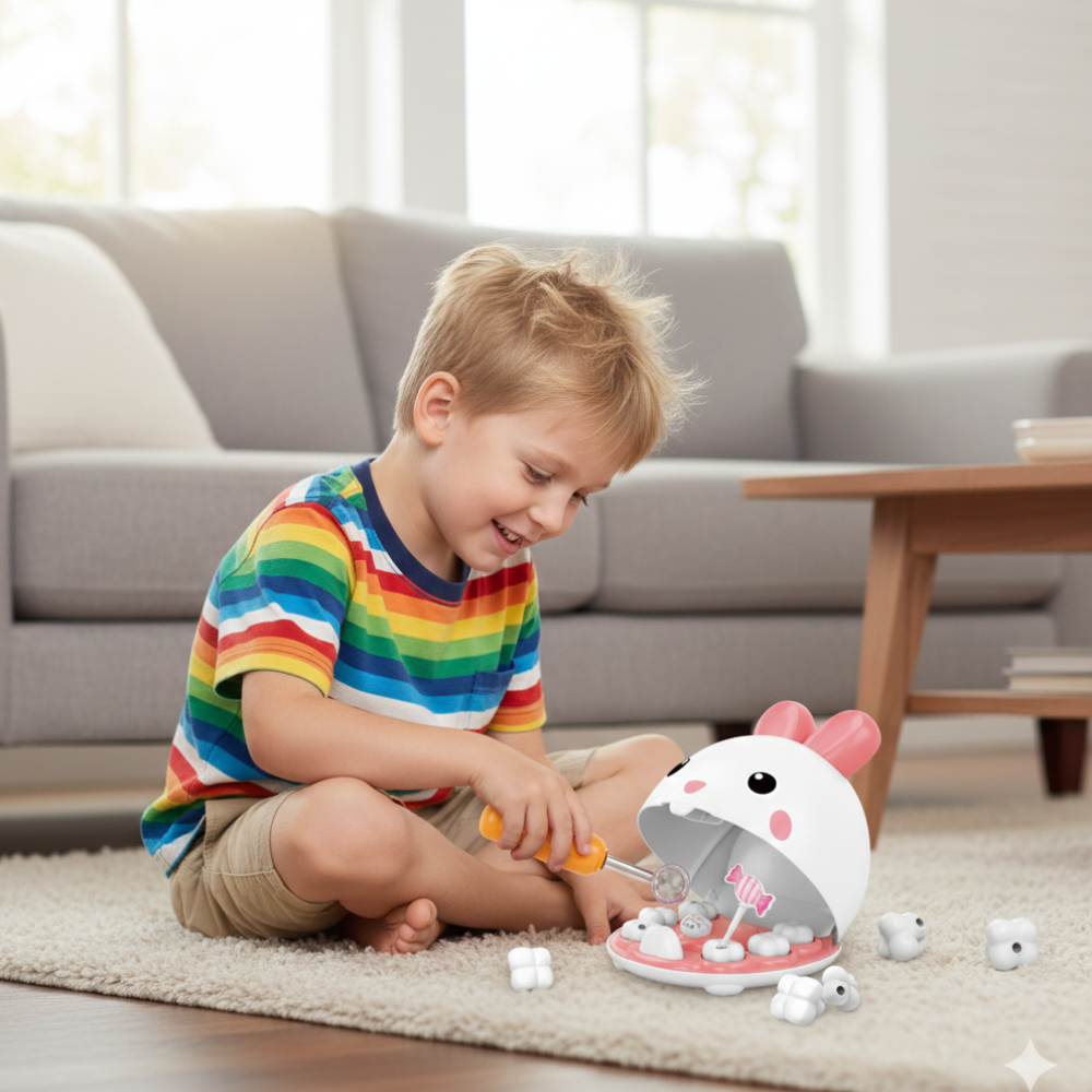 BunnyDent™ Hasen-Zahnarzt-Set – Spielerisch zum Strahlen