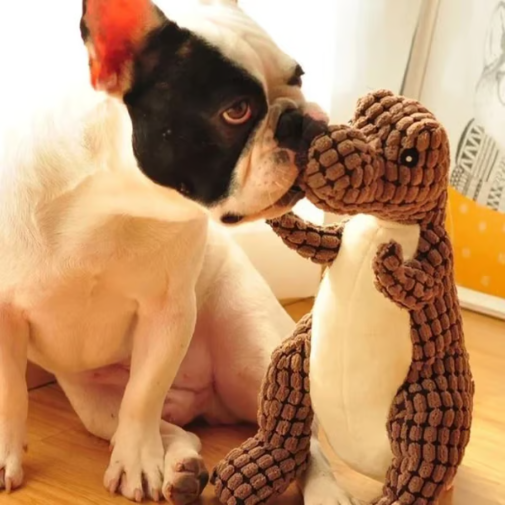 DinoChew™ Robuster Dino-Plüsch-Kauspielzeug mit Quietsche