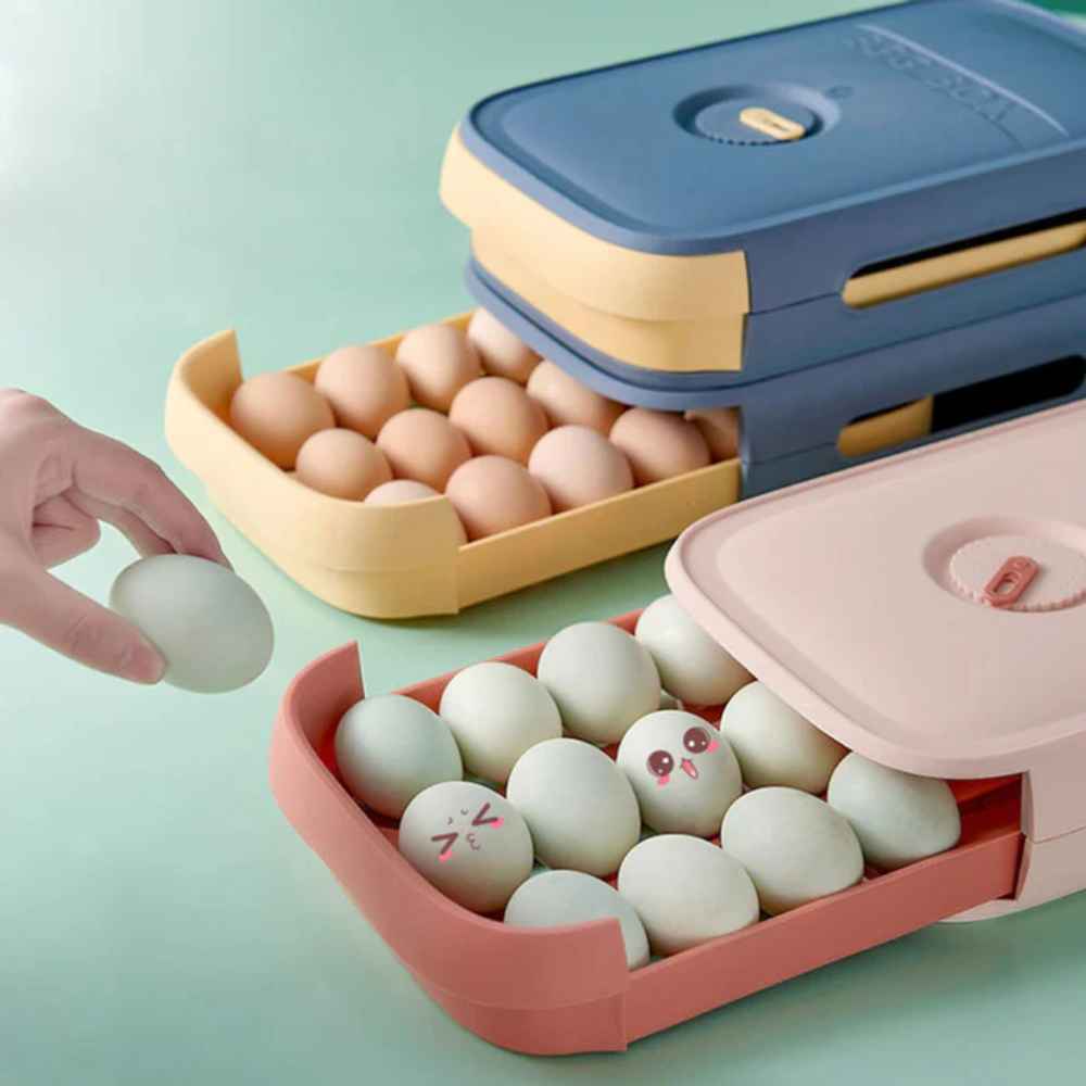 EggRoller™ – Automatischer Eierhalter mit Rollsystem für Kühlschrank & Ordnung