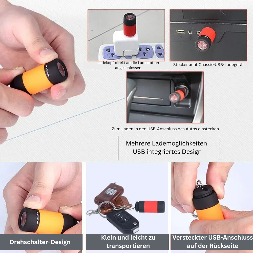 LichtFix™ Mini – Wiederaufladbare USB-Taschenlampe im Kompaktformat