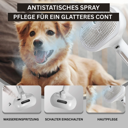 FellMeister™ – Selbstreinigende Katzenbürste mit Sprayfunktion