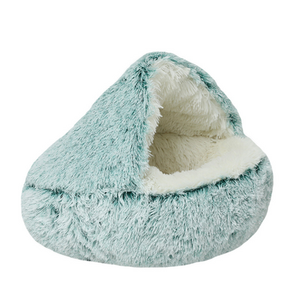 PAWRELLE™ SnuggleCave – Geschlossenes Haustierbett mit Dach, Flauschig & Waschbar