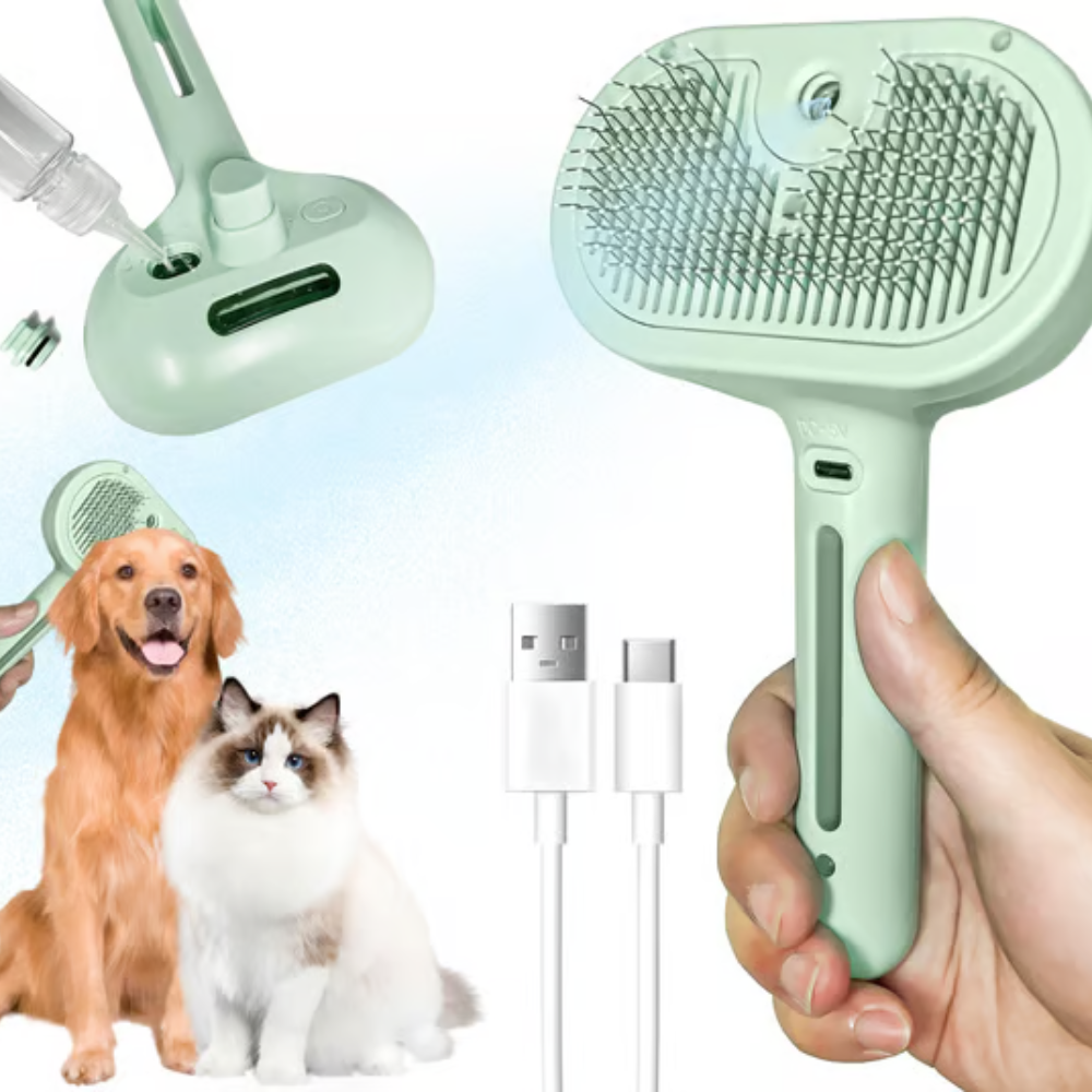 FellMeister™ – Selbstreinigende Katzenbürste mit Sprayfunktion