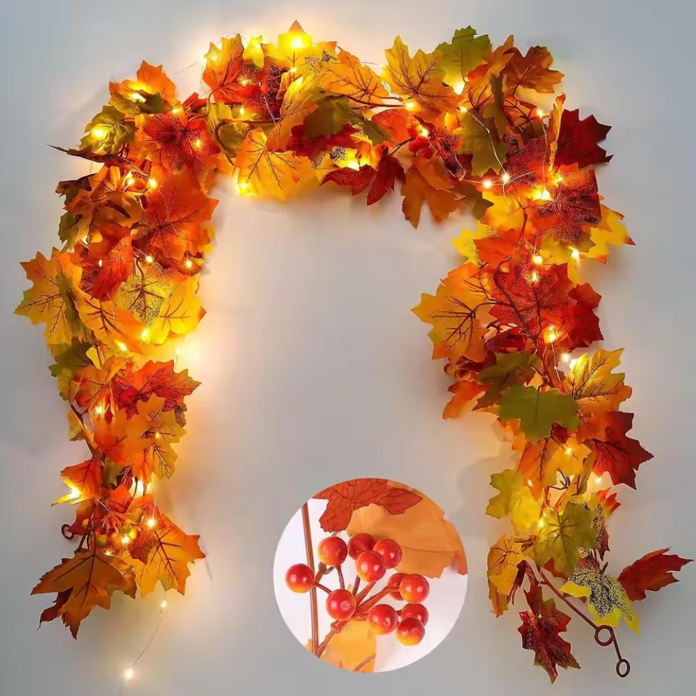 HerbstGlanz™ 1,8 m – Künstliche Ahornblatt-Girlande für Herbstdeko