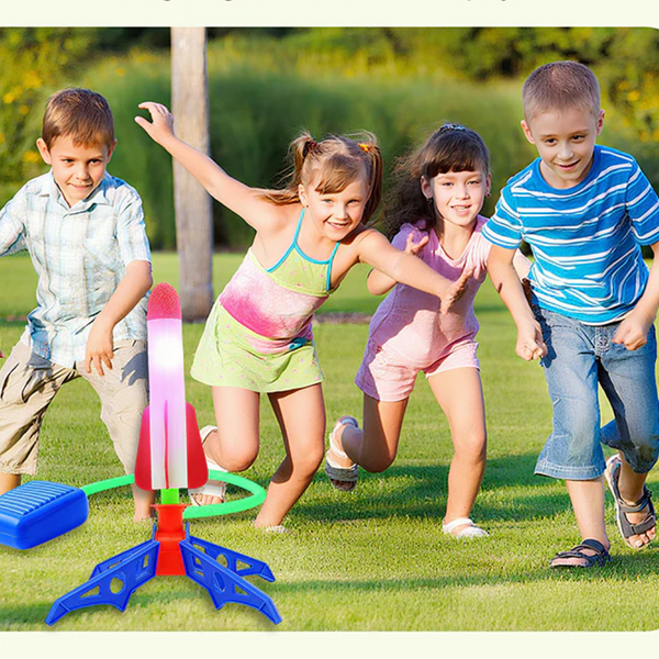 JumpRocket™ – Luft-Raketenwerfer Spielzeug mit Fußpumpe für Kinder