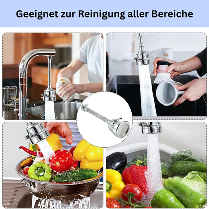 KüchenJet™ – 360° Wasserhahn-Aufsatz mit Sprühfunktion & Wasserspar-Modus