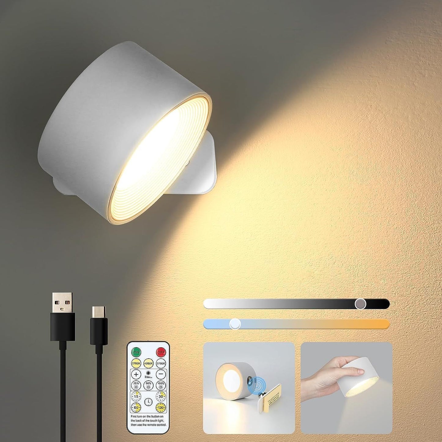 LUMION™ Aura – Runde LED-Touchlampe mit Fernbedienung